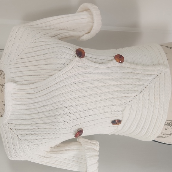 Gucci Cream Chunky Rib Knit Overlap Detail Cardigan S - Picture 12 of 12